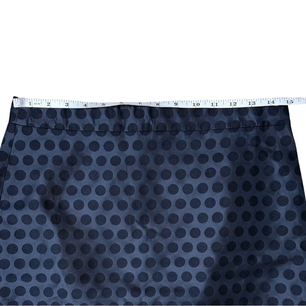 J. Crew Polka Dot Satin Navy Blue Skirt The Pencil Skirt NWT Party Office - Picture 3 of 8